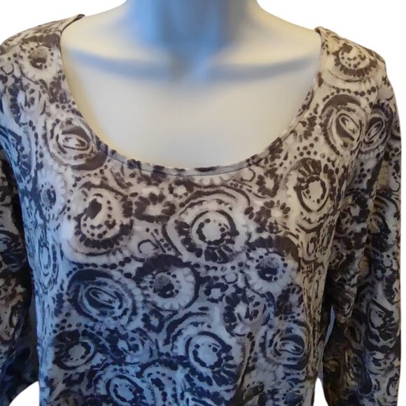 J Jill Pure Jill grey and white design scoop neck dress Size S Petite - Picture 4 of 10